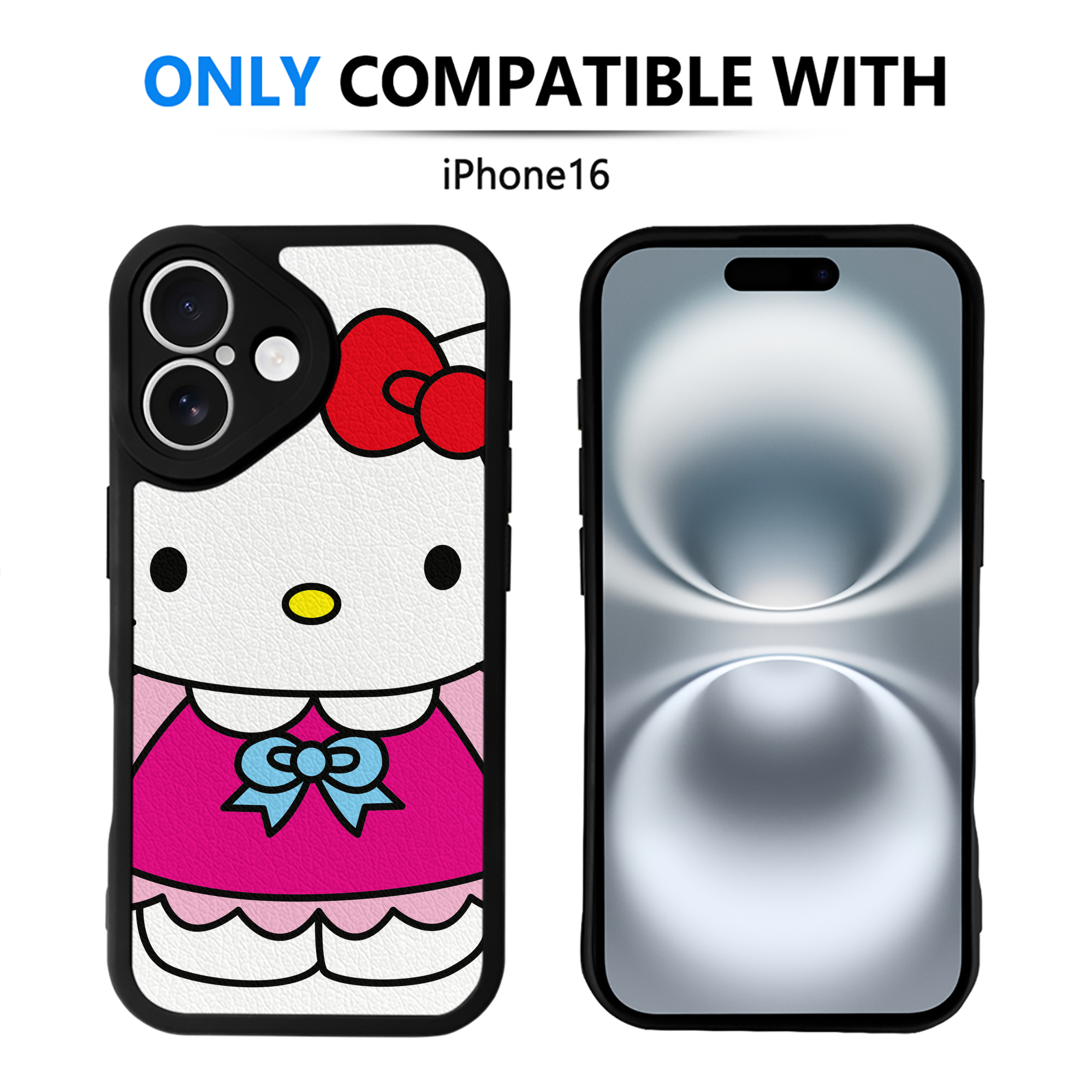 （画像用） Hello Kitty ハローキティ 【iPhone 16シリーズ対応】シリコンスマホケース（レザー調） 材質：シリコン